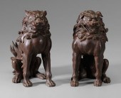 Pair Bronze Guardian Dogs (Kom
