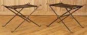 PAIR BRONZE LEATHER FOLDING ST