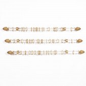 PAIR BRONZE & LUCITE DRAPERY R