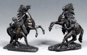 Pair bronze Marly horses, rear