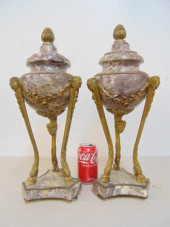 PAIR BRONZE MOUNTED MARBLE GAR