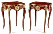 PAIR BRONZE-MOUNTED MARQUETRY
