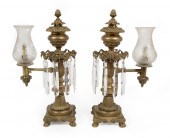 PAIR BRONZE SINGLE-LIGHT ARGAN