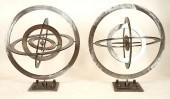 PAIR BRONZE STEEL ASTROLAB KIN