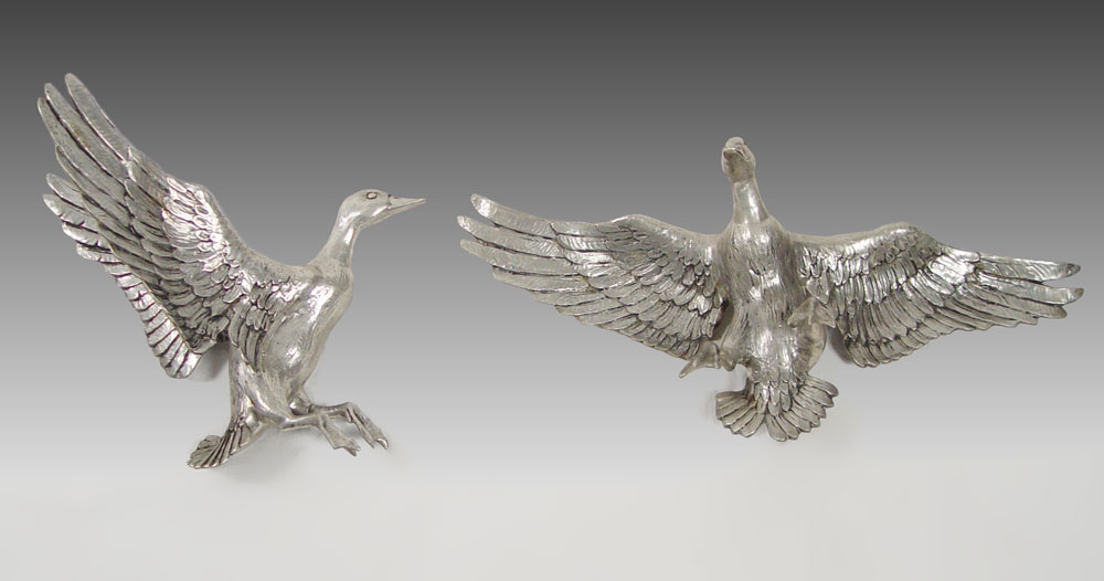 PAIR BRUCE FOX LARGE ALUMINUM