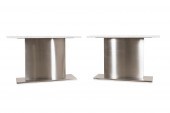 PAIR BRUETON STYLE MARBLE & ST