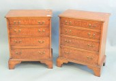 PAIR BURLWOOD DIMINUTIVE CHEST
