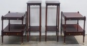 PAIR BURLWOOD ETAGERES AND A P
