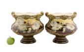 PAIR, BURMANTOFTS FAIENCE ART