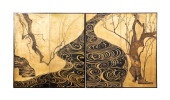 PAIR BYOBU SCREENS AFTER OGATA