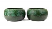 PAIR CALIFORNIA POTTERY GREEN