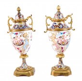 PAIR CAPODIMONTE CHAMPLEVE & G