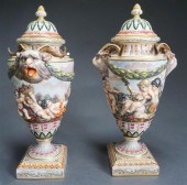 PAIR CAPODIMONTE STYLE COVERED