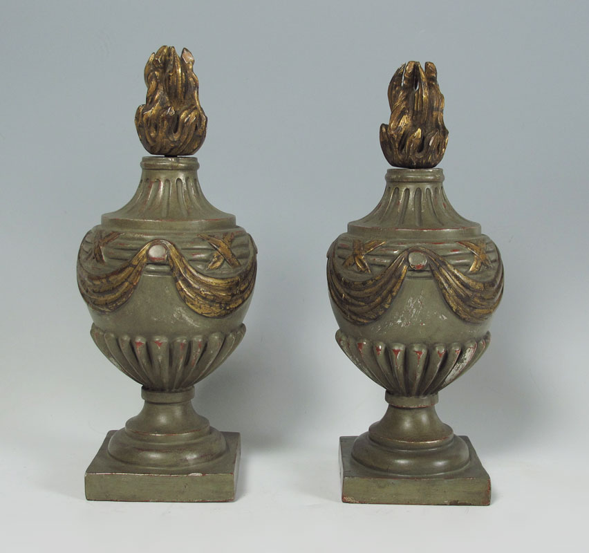 PAIR CARVED AND PAINTED FRENCH WOOD