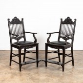 PAIR, CARVED BILLIARDS SPECTAT