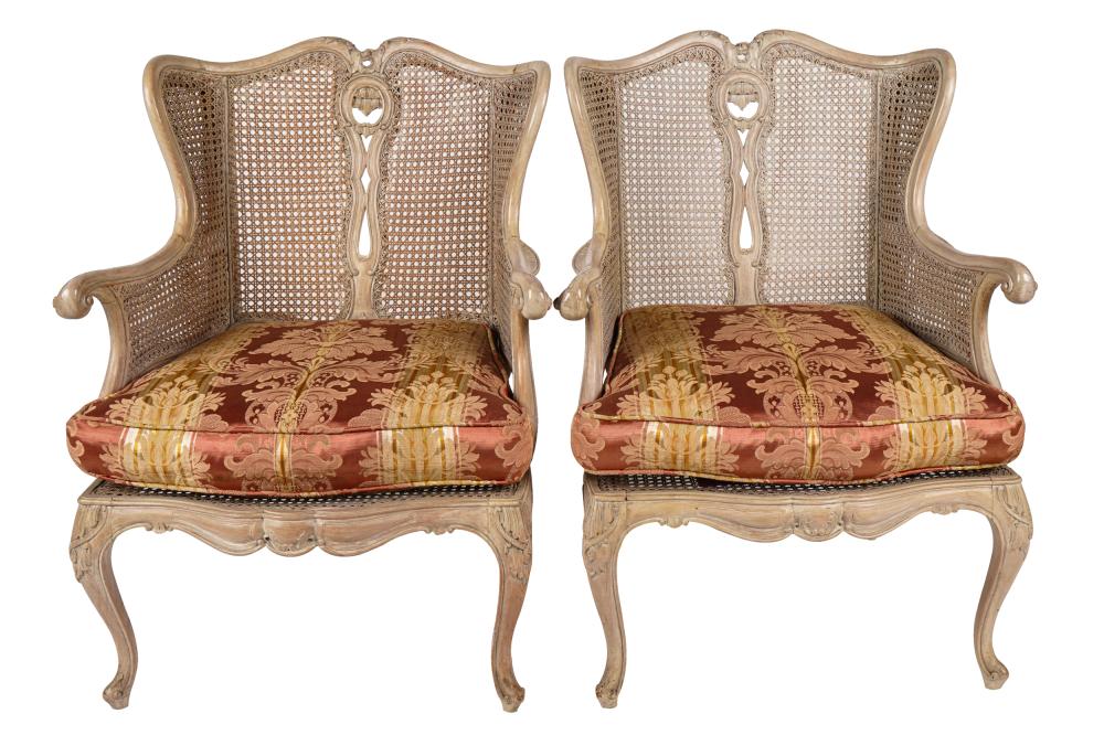 PAIR CARVED & BLEACHED WOOD &