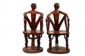 PAIR CARVED FILIPINO CHAIRS -