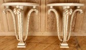PAIR CARVED GILT JANSEN CONSOL