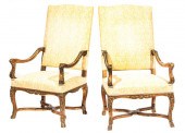 PAIR CARVED GILTWOOD FAUTEUILS