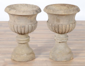 PAIR CARVED LIMESTONE OUTDOOR