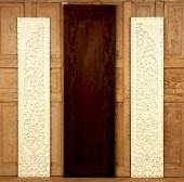 PAIR CARVED PANELS & ONE MAHOG