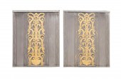 PAIR CAST ALUMINUM ART DECO PA