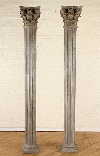 PAIR CAST ALUMINUM CORINTHIAN
