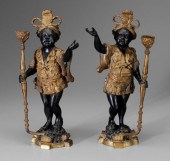Pair cast brass blackamoors: y