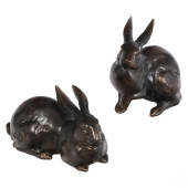 PAIR CAST BRONZED METAL GARDEN
