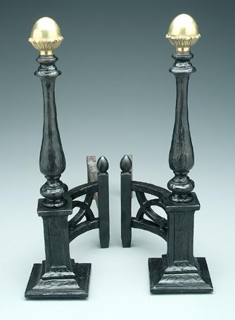 Pair cast iron and brass