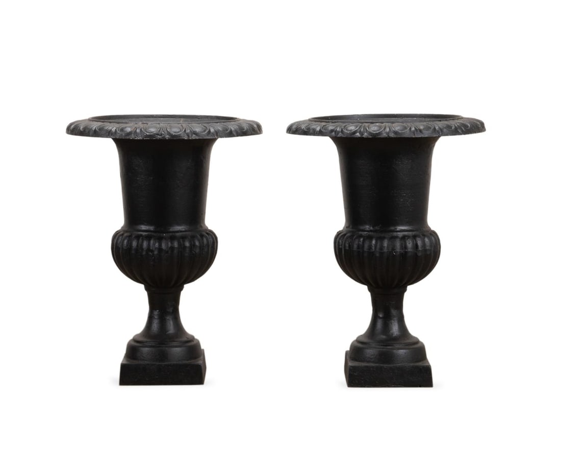 PAIR CAST IRON CAMPAGNA FORM GARDEN