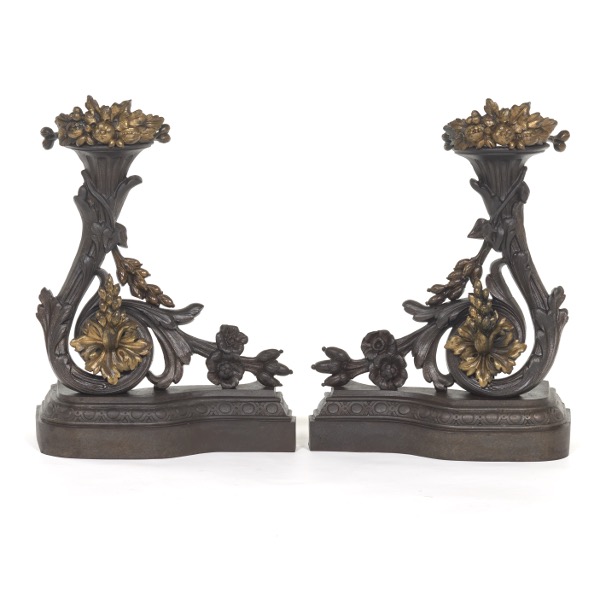 PAIR CAST IRON CHENETS 