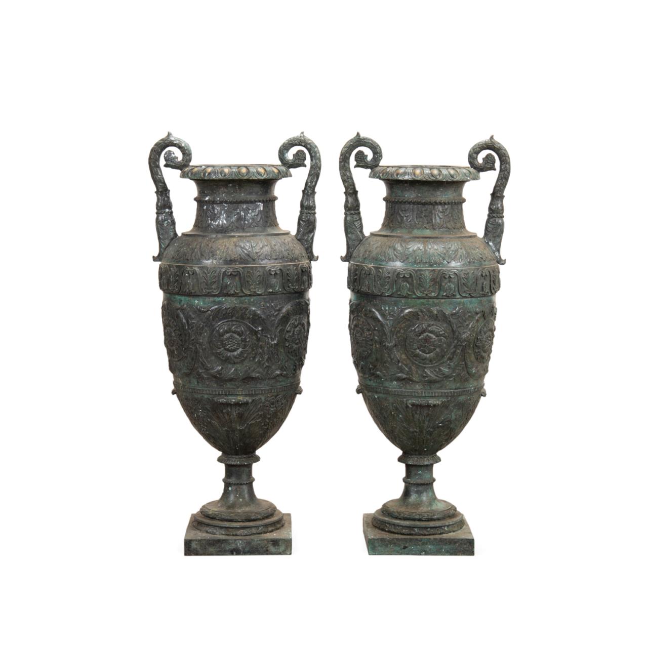 PAIR CAST IRON DOUBLE HANDLED