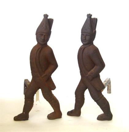 Pair cast iron figural