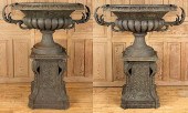 PAIR CAST IRON GRAPE IVY GARDE