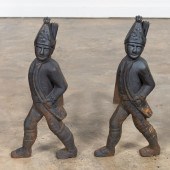PAIR, CAST IRON HESSIAN SOLDIE