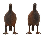 PAIR CAST IRON PHEASANT ANDIRO