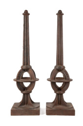 PAIR CAST IRON RAILROAD SIGNAL
