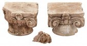 PAIR CAST STONE CAPITALS20th c