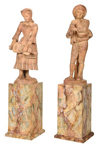 PAIR CAST STONE COUNTRY