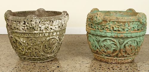 PAIR CAST STONE MOORISH DESIGN