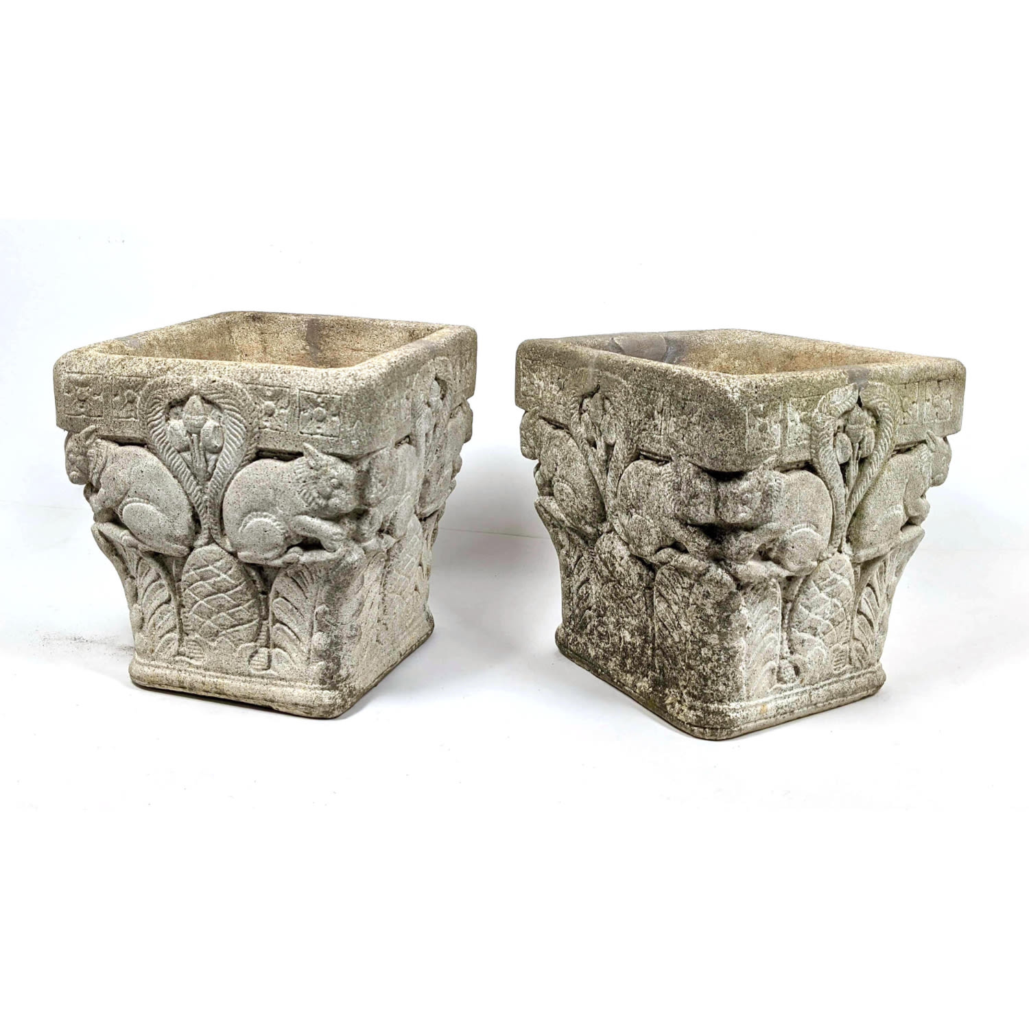 Pair Cast Stone Planter with