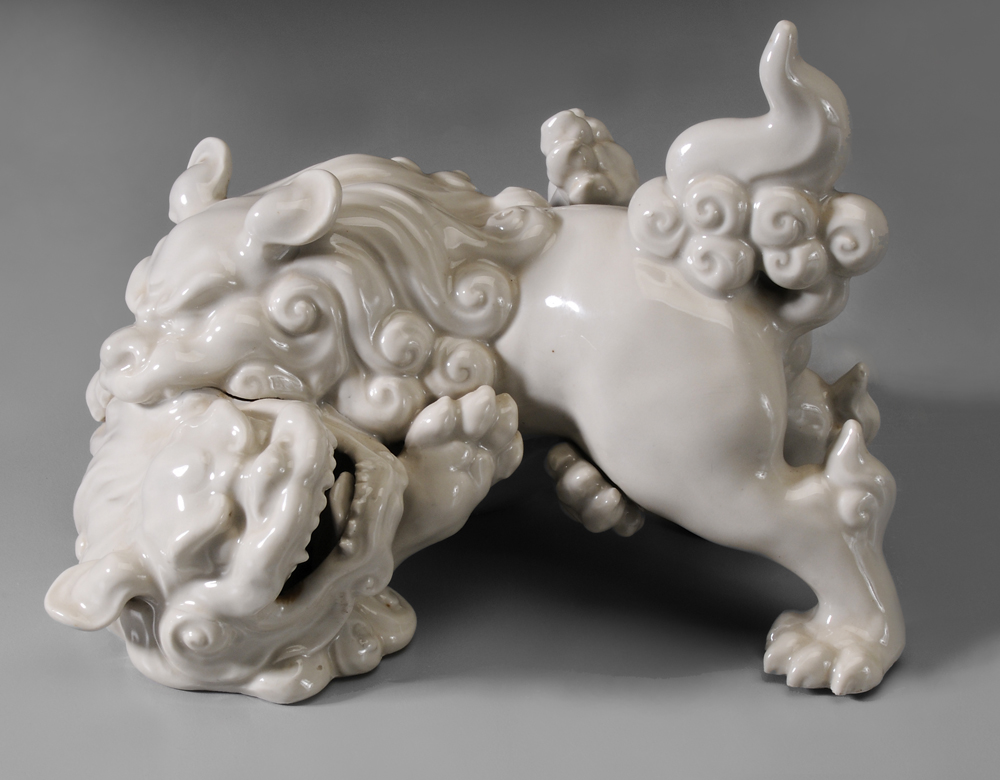 Pair Ceramic Frolicking Lions