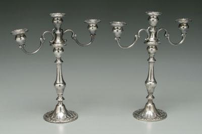 Pair Chantilly sterling candelabra: