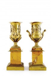 Pair Charles X bronze dore and