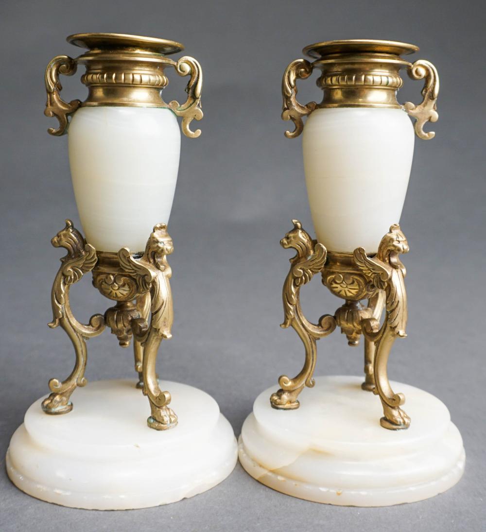 PAIR CHARLES X STYLE BRASS