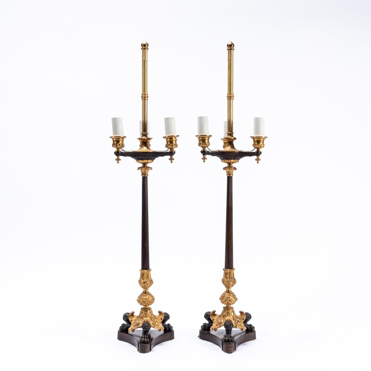 PAIR, CHARLES X STYLE PATINATED
