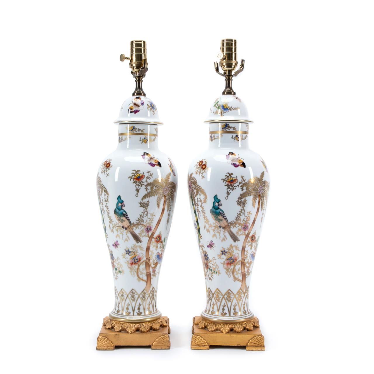 PAIR, CHELSEA HOUSE GILT TROPICAL