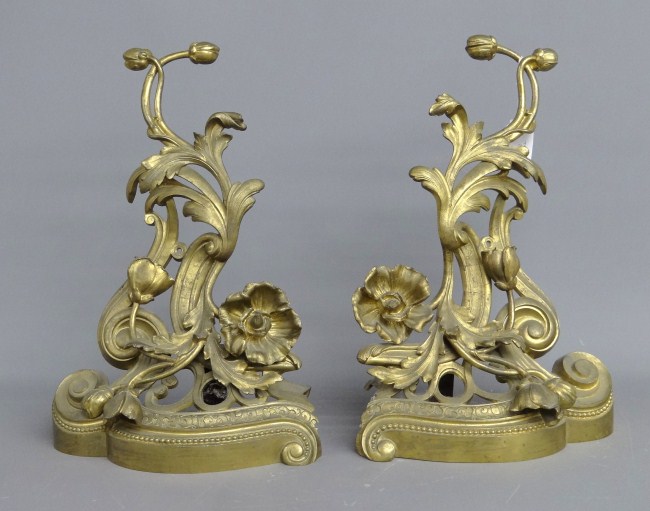 Pair Chenet firedogs. Hallmarked in
