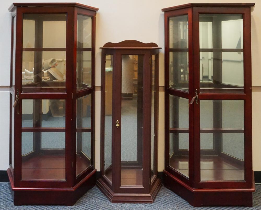 PAIR CHERRY FINISH MIRROR-BACK